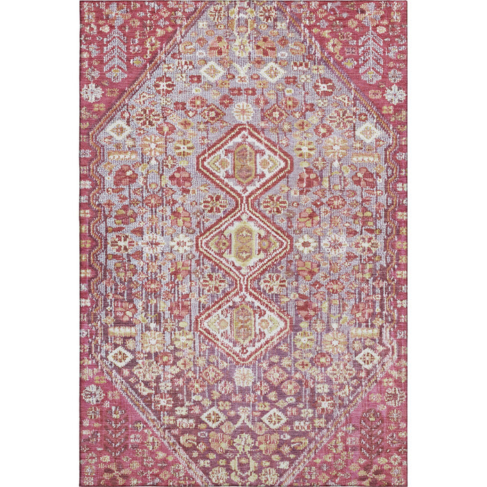 10' X 14' Geometric Washable Area Rug With UV Protection (705161) - Merlot / Lavender