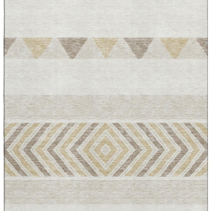 10' X 14' Southwestern Washable Area Rug With UV Protection (676410) - Ivory / Beige / Taupe