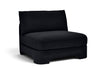 Velvet upholstered armless stationary chair by Meridian Furniture, showcasing plush performance fabric and modern design.