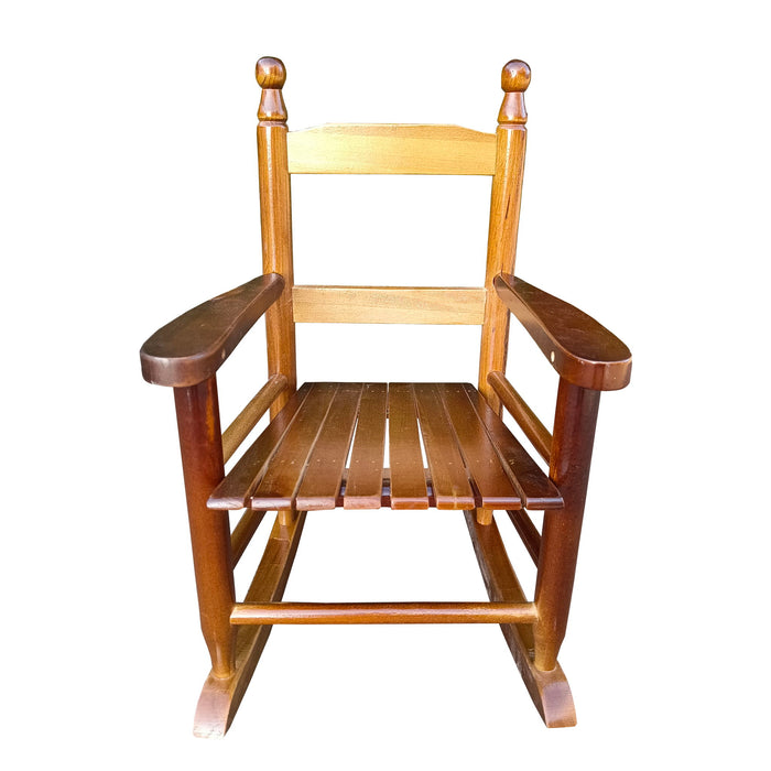 Giga children's rocking chair for indoor or outdoor use, durable wooden rocker for kids with a smooth, curved design.