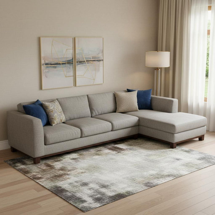 10' X 14' Abstract Washable Area Rug With UV Protection (706367) - Rust / Teal