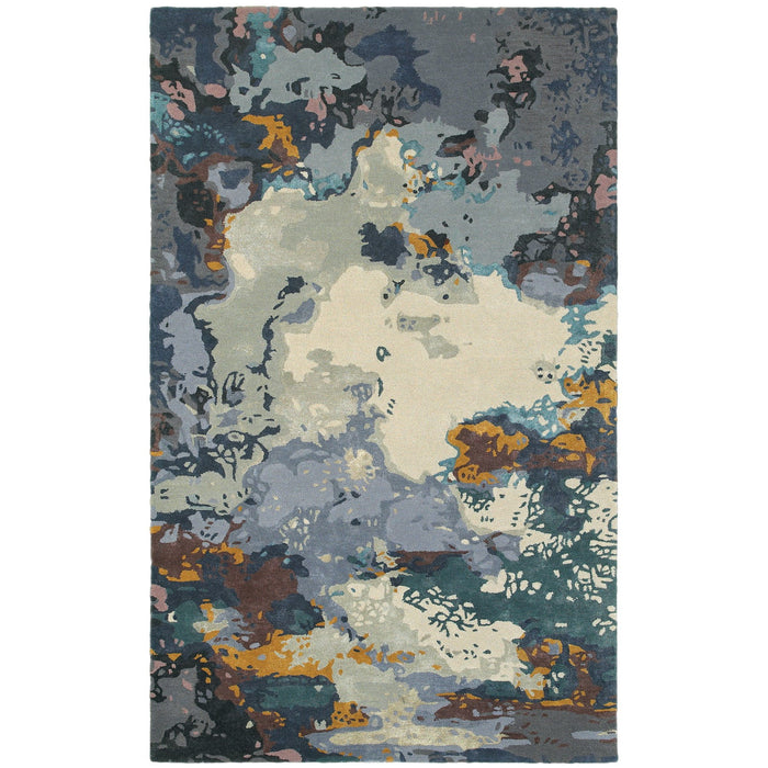 10' X 8' Abstract Hand Tufted Area Rug - Blue / Gray