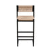 Set of 2 Giga bar stools with paper rope woven backs, ideal for kitchen island, bar, or counter seating.