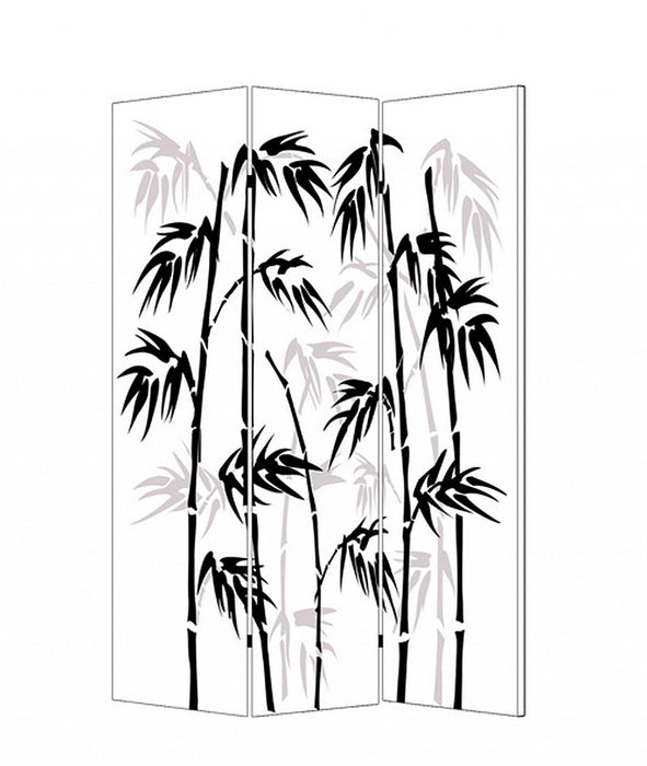 Wood Canvas Bamboo Leaf Screen - Multi Color
