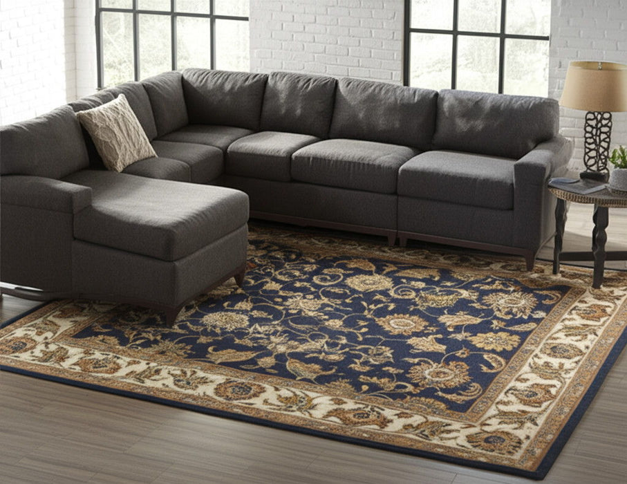 8' X 10' Oriental Hand Tufted Area Rug - Blue