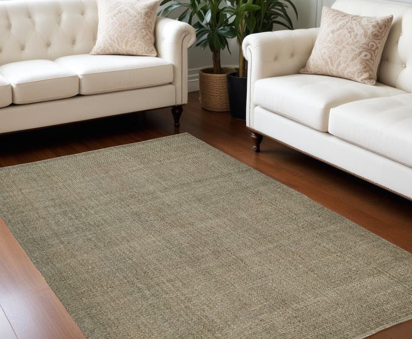 9' x 12' Hand Woven Polyester Area Rug - Green