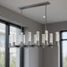 HomeRoots silver chandelier with twelve candle-style metal arms, clear shades, and dimmable lighting for elegant room decor.