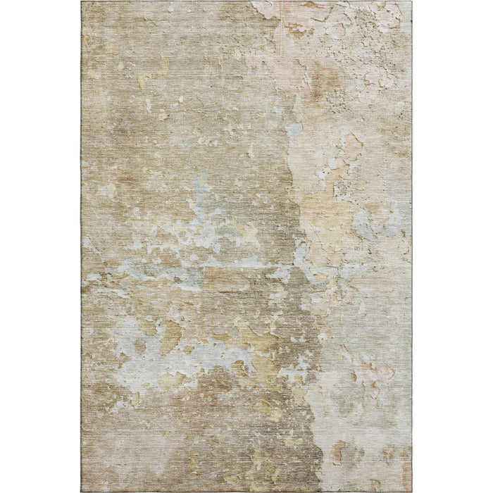 10' X 14' Abstract Washable Area Rug With UV Protection (692202) - Khaki / Gray / Gold