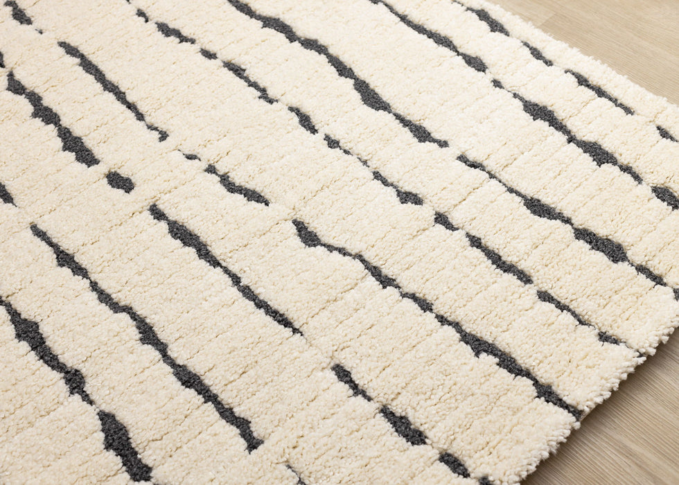 8' X 11' Striped Area Rug (661270) - Cream / Black