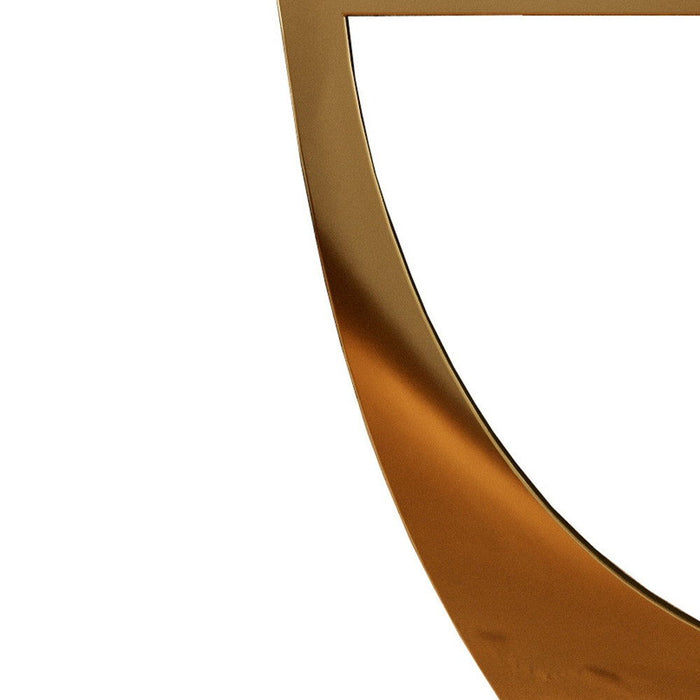 Glass Stainless Steel Pedestal Base Oval Dining Table - Clear / Gold