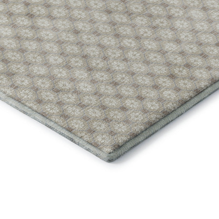 10' X 14' Geometric Washable Area Rug With UV Protection (693630) - Beige / Ivory