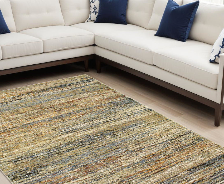 9' x 12' Abstract Area Rug - Gold And Green