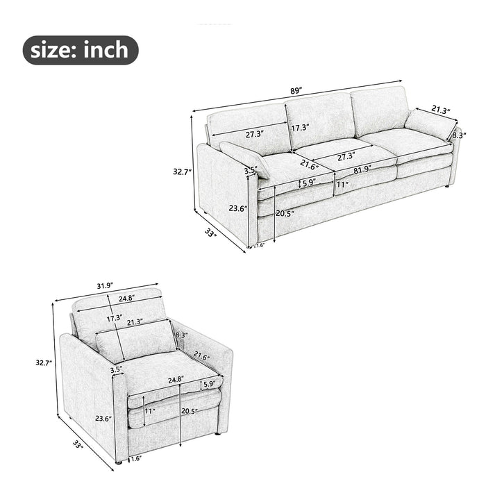 Cloud Sofa Set Couch For Living Room
