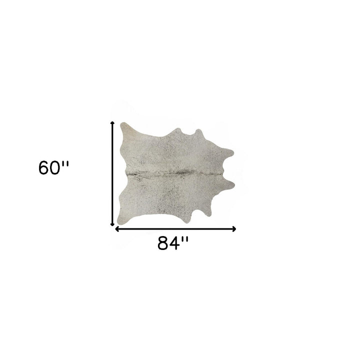 5' x 7' Cowhide Hand Knotted Area Rug - Light Gray
