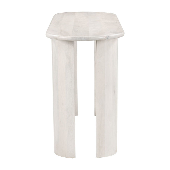 Solid Wood Oval Console Table - White