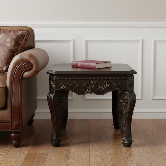 Wood Square End Table - Espresso