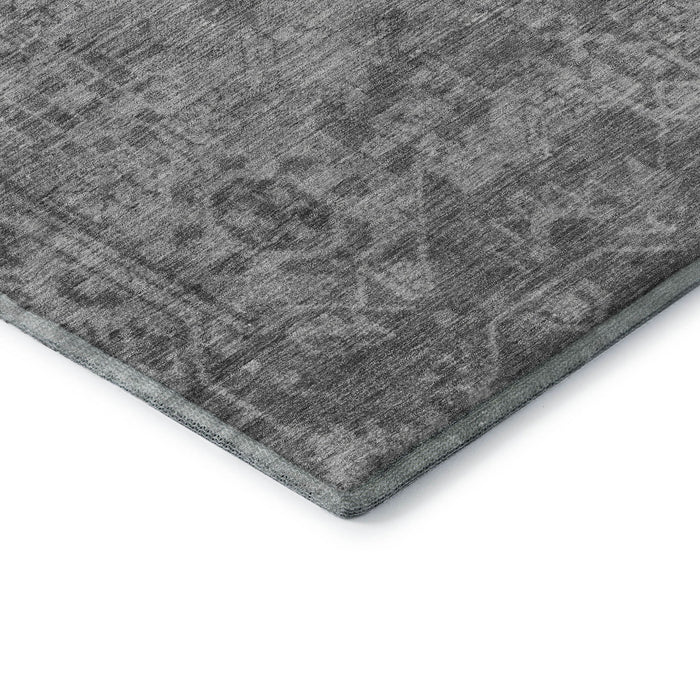 10' X 14' Oriental Washable Area Rug With UV Protection (691938) - Gray / Silver