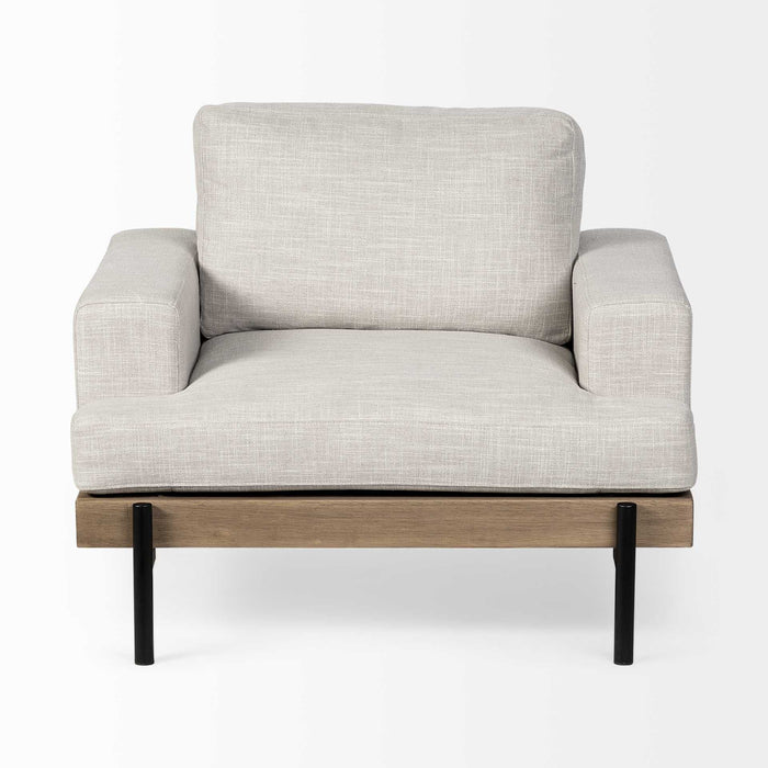 41" Fabric Arm Chair - Cream And Black