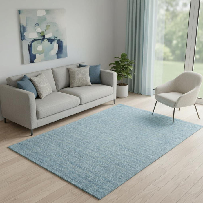 5' X 8' Wool Area Rug (553477) - Sky Blue