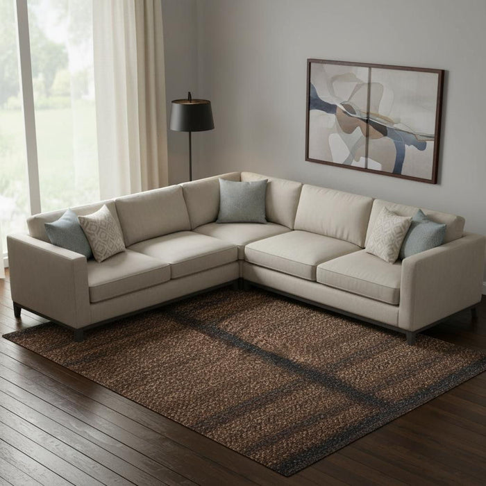 10' X 14' Animal Print Washable Area Rug With UV Protection (699058) - Beige / Brown / Charcoal