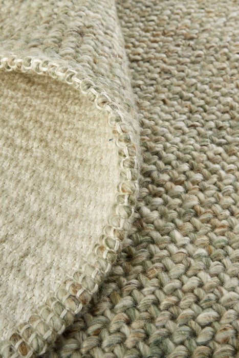 12' x 15' Hand Woven Area Rug - Green And Tan