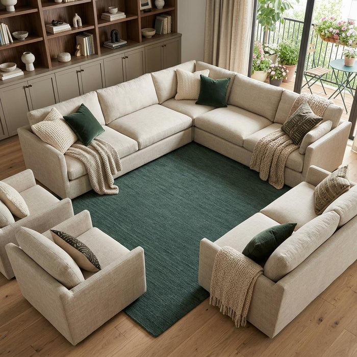 8' X 10' Wool Hand Tufted Area Rug (576157) - Teal Blue