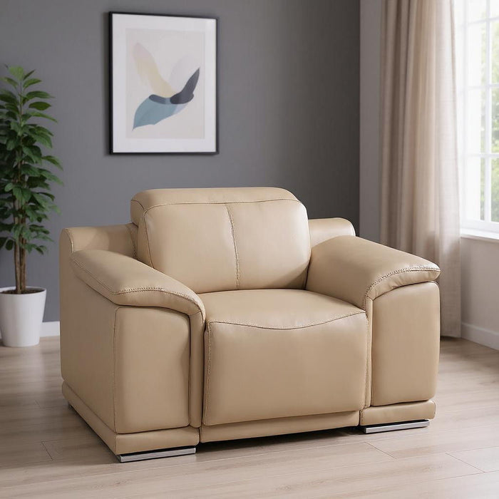 Genuine Leather Wall Hugger Power Recliner With USB - White