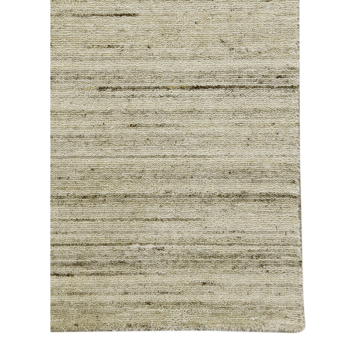 10' X 14' Wool Striped Hand Woven Area Rug - Ivory And Brown