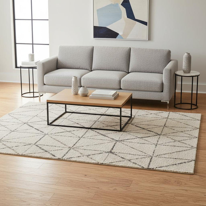5' X 8' Tribal Area Rug (660277) - Cream / Gray