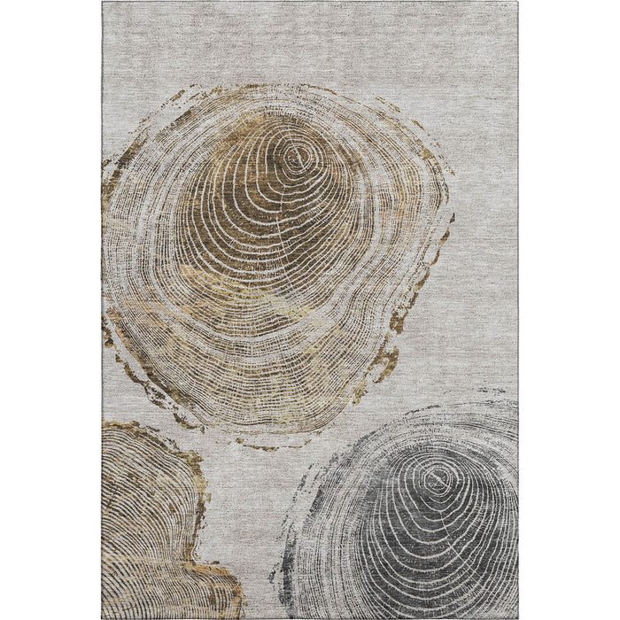 10' X 14' Woodland Lodge Washable Area Rug With UV Protection (657407) - Taupe / Brown / Ivory