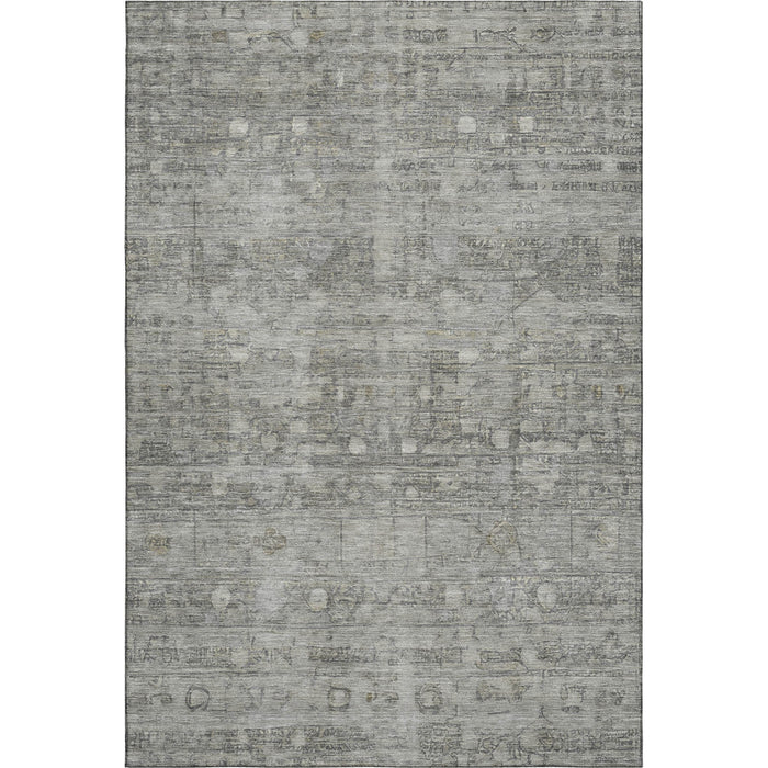 10' X 14' Geometric Washable Area Rug With UV Protection (700757) - Pewter / Taupe