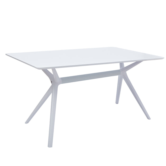 47" Wood And Heavy Duty Plastic Trestle Base Dining Table - White