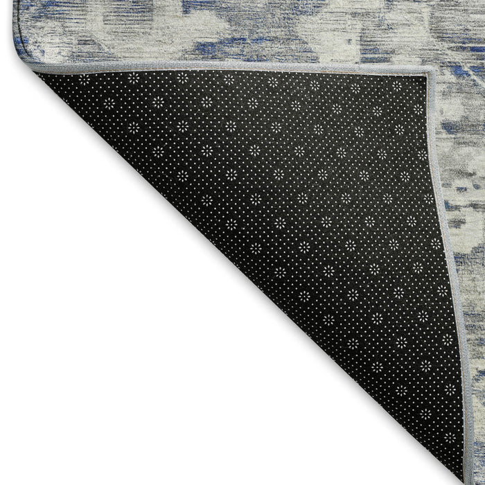 10' X 14' Floral Washable Area Rug With UV Protection (693294) - Blue / Gray / Silver