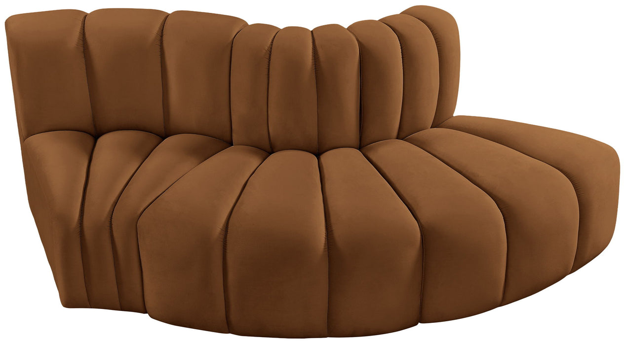 Arc - Velvet 3 Piece Modular Sofa - Saddle