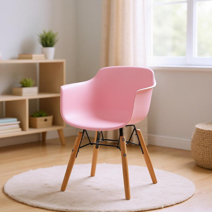 Heavy Duty Plastic And Wood Juvenile Side Chairs (Set of 4) - Pink
