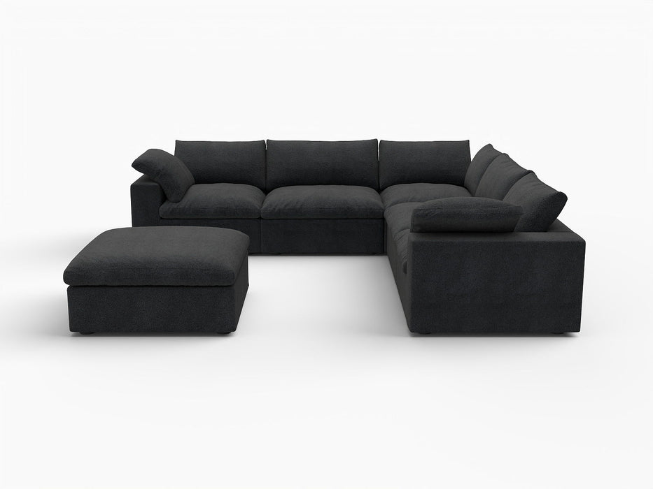 Blend Modular L Shaped Six Piece Corner Sectional - Black