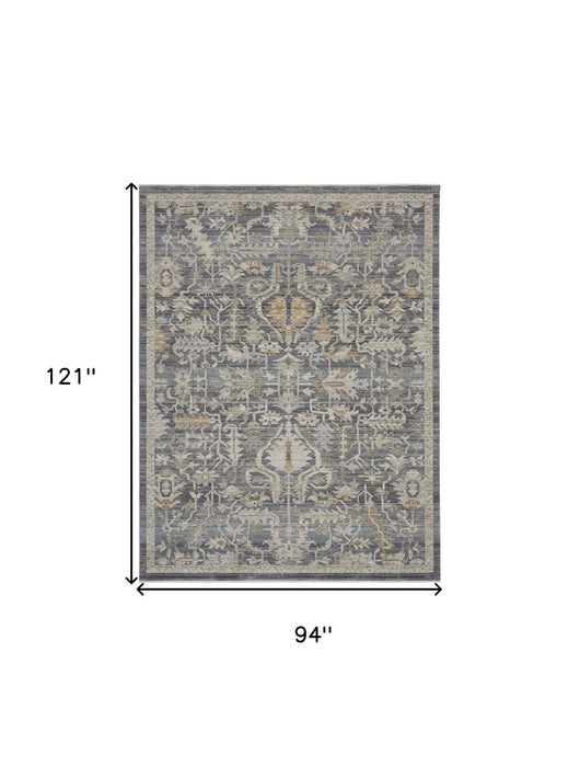 8' X 10' Oriental Area Rug (546566) - Blue / Ivory