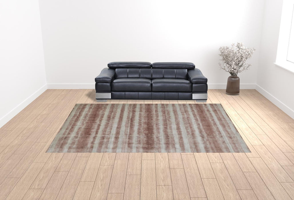 10' x 14' Abstract Hand Woven Area Rug - Tan Ivory And Pink
