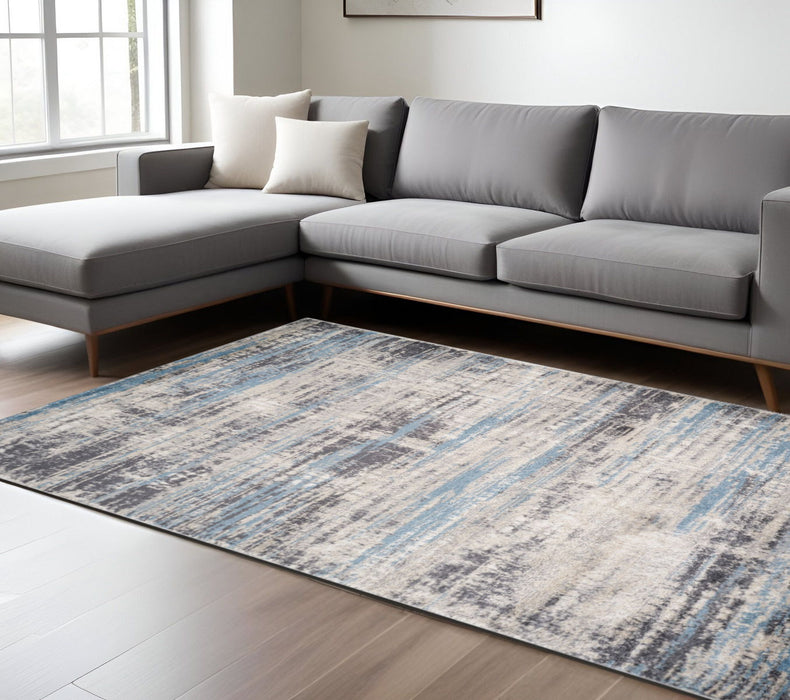 9' X 12' Abstract Modern Area Rug - Blue