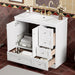 Giga shaker free-standing bathroom vanity cabinet with sink, soft-close drawers and doors, in a modern bathroom setting