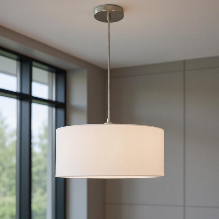 12" Dimmable Chandelier With Shades - Nickel