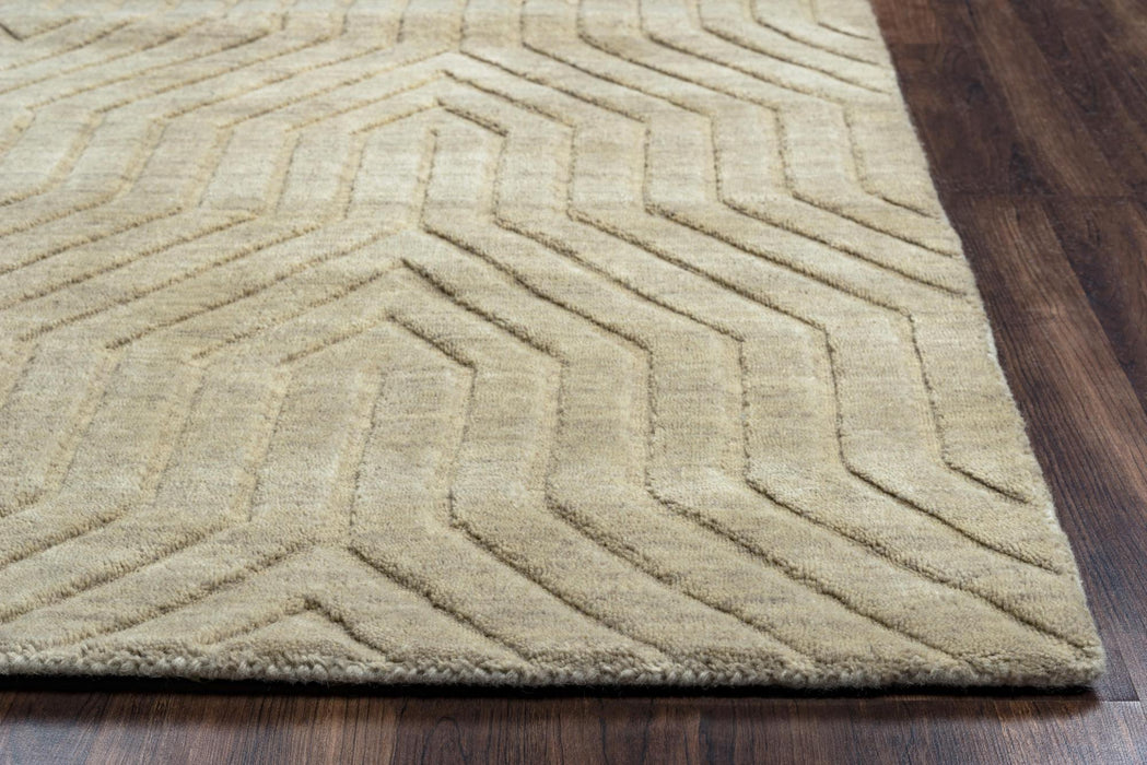 9' X 12' Wool Geometric Hand Tufted Area Rug (748224) - Tan / Natural
