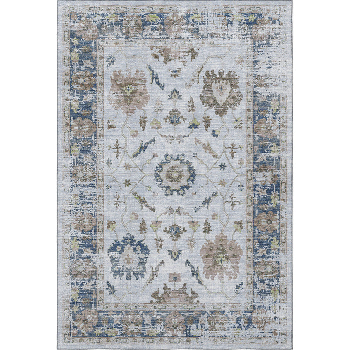 10' X 14' Oriental Washable Area Rug With UV Protection (709872) - Blue / Gray / Taupe