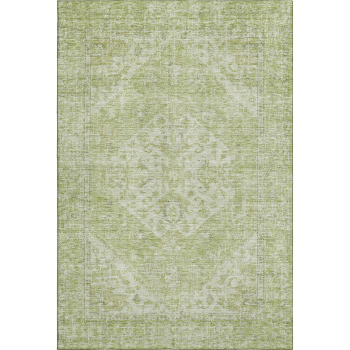 10' X 14' Medallion Washable Area Rug With UV Protection (684376) - Sage / Beige