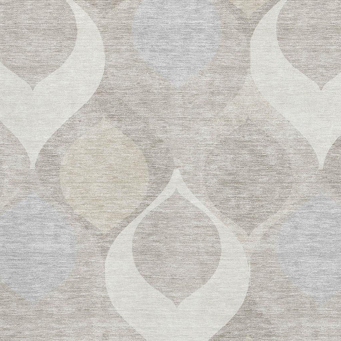 9' X 12' Ogee Washable Area Rug With UV Protection - Ivory