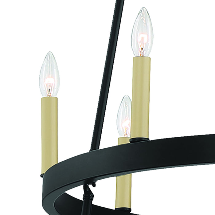 84'' Candle Style Multi Light Metal Dimmable Chandelier - Black