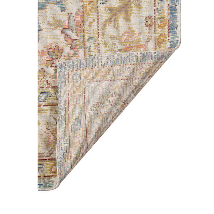 9' x 13' Floral Power Loom Area Rug - Gold Blue And Orange