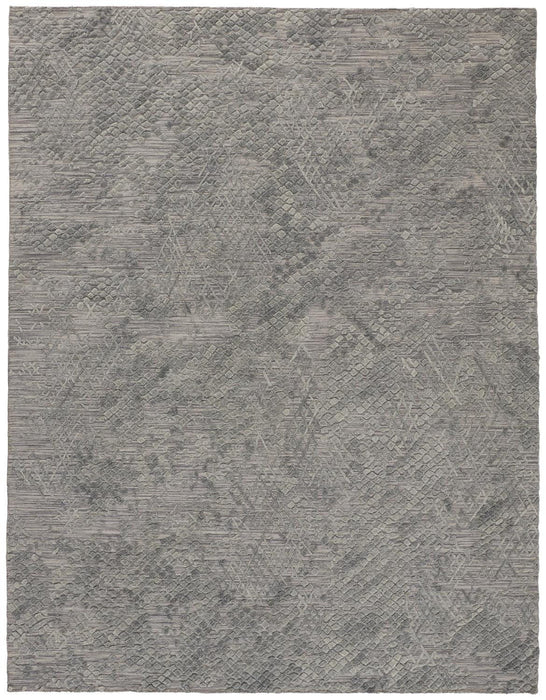 5' x 8' Abstract Hand Woven Viscose Area Rug - Gray
