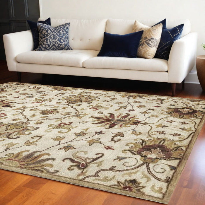 96" x 126" Wool Rug - Champagne