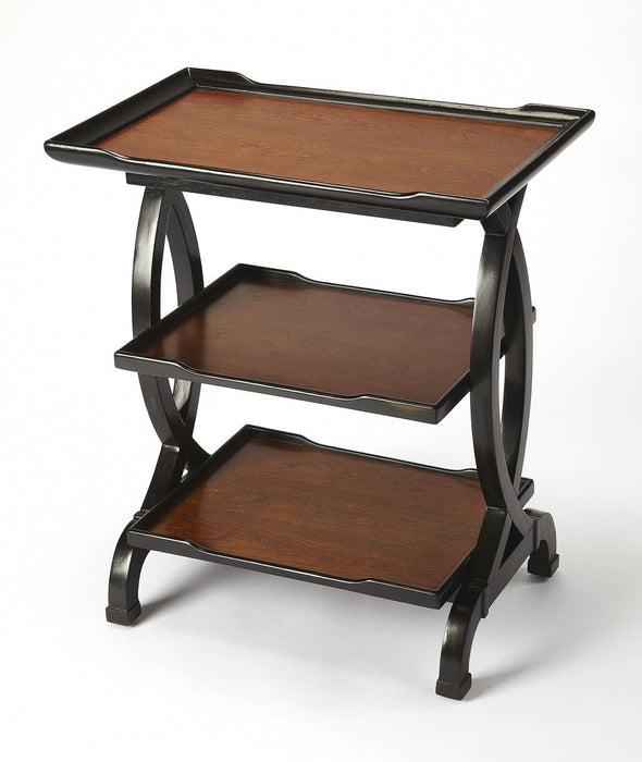 Manufactured Wood Rectangular End Table With Two Shelves - Cherry
